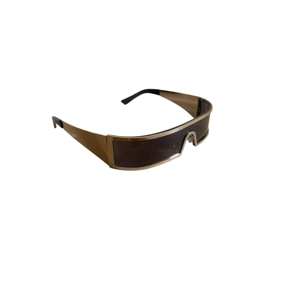 Small Rectangle Retro Futuristic Sunglasses, Silver Frames, Martix 90s 80s Style